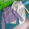 優(yōu)優(yōu)1點（Yoyo one）女童衛(wèi)衣套裝運動服休閑兩件套2025秋款兒童外套褲子 兩件套【10153紫色+15259灰色】 140 140cm 曬單實拍圖
