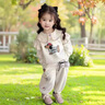 mlgt kids童裝女童秋裝套裝秋季新款洋氣兒童衣服女孩寶寶可愛衛(wèi)衣褲 米杏色 90 cm 曬單實拍圖