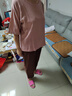 美博鳥(niǎo)（MEIBONIAO）【特價(jià)撿漏】高檔重磅棉麻套裝顯瘦透氣寬松大碼女裝中年媽媽夏季 粉紅色上衣+咖色九分褲 2XL -建議130-145斤 曬單實(shí)拍圖