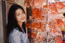 佐敘純欲風長袖t恤女2025夏新款設計感網(wǎng)紗印花微透扎染薄款內搭上衣 藍色 M （95-110斤） 曬單實拍圖