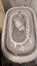 iuu嬰兒洗澡盆 可折疊寶寶浴盆大號(hào) 洗澡神器躺托浴架新生兒童用品 【北歐灰】+可調(diào)節(jié)感溫浴架 材質(zhì)：FAD食品級(jí)材質(zhì)檢測(cè)認(rèn)證 曬單實(shí)拍圖