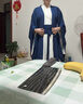 漢服中國風直裾全套女古裝衣服古風舞蹈改良裙子魏晉風大袖衫套裝 藍色大袖衫 S 曬單實拍圖