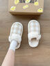 樸西冬季格紋復古保暖室內女棉拖鞋厚底居家防滑舒絨棉內里情侶棉拖男 奶咖色 37-38 曬單實(shí)拍圖