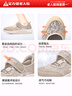 足力健老人鞋正品秋季蕾絲透氣輕便休閑女鞋防滑軟底鞋舒適一腳蹬媽媽鞋 曬單實(shí)拍圖