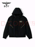 BOY LONDON【黑金隼】秋季男女同款外套短款老鷹logo可拆帽寬松棉服N29006 黑色 XL 曬單實(shí)拍圖