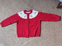 戴維貝拉（DAVE＆BELLA）兒童毛衣開(kāi)衫2025秋裝新款女童針織長(cháng)袖外套小童外衣女寶寶上衣 紅色【現貨】 100 cm（建議身高90-100cm） 曬單實(shí)拍圖