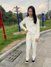 安踏易打理套裝丨立領(lǐng)針織外套長(cháng)褲女款秋季運動(dòng)上衣直筒褲兩件套 曬單實(shí)拍圖