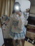 偽娘L(fēng)olita原創(chuàng  )設計日系和風(fēng)改良女仆風(fēng)連衣裙洛麗塔男娘公主洋裝 【藍色】上衣+半身裙+圍裙+腰帶蝴蝶結 M 【建議80-120斤】 曬單實(shí)拍圖