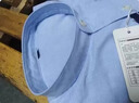 KOOSHI奢品2025男立領(lǐng)中國風(fēng)粉色襯衫仿亞麻棉布潮流中年爸爸夏 藍色 2XL 180 曬單實(shí)拍圖