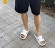 利達妮（TZLDN）踩屎感拖鞋男士外穿運動(dòng)潮流室內家居防滑防臭厚底戶(hù)外涼拖鞋夏季 白極黑 40-41 【適合39-40碼】 曬單實(shí)拍圖