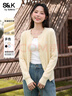 班尼路（Baleno）S&K圓領(lǐng)針織開(kāi)衫毛衫女2025秋季新款休閑簡(jiǎn)約通勤百搭設(shè)計(jì)感外套 曬單實(shí)拍圖