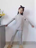 MOON KIDS女童德絨保暖內衣套裝半高領(lǐng)兒童睡衣秋冬季打底大童加絨秋衣秋褲 8156款駝色（羊絨德絨） 160 160cm 曬單實(shí)拍圖