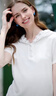 百圖betu女裝2025夏季新款T恤甜美蕾絲連帽短袖百搭顯瘦上衣女2507T60 白色 M 曬單實拍圖