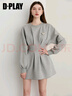 DPLAY【輕奢閃鉆系列】2025年秋季新款灰色連衣裙女圓領(lǐng)衛衣裙子 時(shí)尚灰 XL 曬單實(shí)拍圖