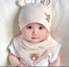 毛毛鴨嬰兒帽子0-3-6-12個(gè)月春秋嬰幼兒棉帽男女寶寶新生兒帽子胎帽秋冬 米色套帽 1-12個(gè)月38-48厘米- 曬單實(shí)拍圖
