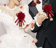 鹿珊伍結婚胸花新郎新娘家人襟花創(chuàng  )意喜慶胸針別花婚禮婚慶用品 絨布玫瑰胸花【新郎&新娘】 1對裝 曬單實(shí)拍圖