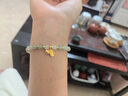 周六福（ZLF）  金鑲玉手鏈女足金暴富福牌和田青玉手串送女友 納福手串 曬單實拍圖