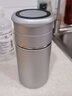 繁簡(jiǎn)茶水分離保溫杯316無(wú)縫男女泡茶保暖杯車(chē)載水杯功夫茶具喝茶杯 冰裂銀300ML+杯套杯刷 曬單實(shí)拍圖