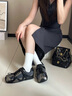 圖維奇 TUVIC品牌瑪麗珍德訓鞋女2025夏季新款芭蕾風運動休閑女鞋法式透氣鞋子 銀黑色-春秋款 6399 37 曬單實拍圖