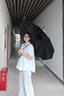 仙萌自動雨傘大號太陽傘遮陽傘晴雨兩用防曬傘復(fù)古折疊雨傘男女雙人 【曜石黑】電鍍?nèi)詣佑陚?曬單實拍圖