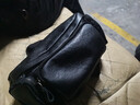 鹿師傅真皮男士斜挎包時(shí)尚休閑包通勤腰包機車(chē)包郵差上班手機包高級背包 植鞣黑 頭層牛皮 曬單實(shí)拍圖
