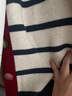 Basic House/百家好復古撞色條紋毛衣秋冬新款設計感圓領(lǐng)開(kāi)衫外套 藏藍條 M (110-125斤） 曬單實(shí)拍圖