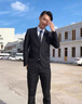 九牧王（JOEONE）2025新款春季長(zhǎng)袖T恤男純棉翻領(lǐng)POLO衫男中年爸爸商務(wù)休閑打底衫 郵電綠 XL 180 曬單實(shí)拍圖