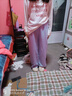 甜美多巴胺新款格子闊腿褲女夏季薄款休閑褲子高腰垂感直筒褲 藍(lán)色 均碼 （80-140斤） 曬單實(shí)拍圖