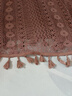 COCOBELLA重工鏤空刺繡蕾絲半身裙度假流蘇大擺長裙HS3063-2 茶棕色 M 曬單實拍圖