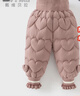 戴維貝拉（DAVE＆BELLA）女童新款冬裝保暖兒童羽絨褲女寶寶長(cháng)褲防水小童休閑褲子童褲 灰粉色【現貨】 110cm 【充絨量35g】 曬單實(shí)拍圖