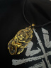 豐全珠寶黑金復古黃金吊墜男士金項鏈招財貔貅潮酷酷炫足金首飾情人節禮物 吊墜【約8.5g】+配項繩 曬單實(shí)拍圖