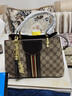 MCM&GN奢侈品女包正品女包2025單肩斜挎包包輕奢大牌印花輕奢手提包 卡其配咖啡色 曬單實(shí)拍圖