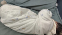 嬰兒夾棉連體衣春季男女寶寶哈衣爬服純棉服棉衣服秋冬裝加厚套裝 彩虹藍色 40克厚度 90cm 20-25斤 曬單實(shí)拍圖