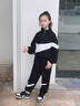 G.DUCKKIDS女童春秋裝套裝2024新款洋氣外套兒童運(yùn)動(dòng)服中大童秋冬季加絨衣服 黑色套裝 150cm 曬單實(shí)拍圖
