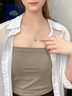 法蔻（farcoko）鉑金鉆石項鏈女PT950白金實用走心生日禮物送女友老婆 【尊貴款】通體鉑金-鑲托帕石 曬單實拍圖