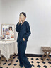 妮狄婭睡衣睡裙女秋長(cháng)袖純棉簡(jiǎn)約中長(cháng)裙復古森系文藝春秋可外穿家居服 藏藍 ZF25341 L (165) 【參考體重105-125斤】 曬單實(shí)拍圖