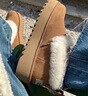 UGG【雙11搶先購】秋季新款女士厚底懶人毛毛鞋 1166733CHE|栗色38 曬單實(shí)拍圖