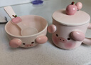 精東家可愛(ài)豬豬陶瓷碗帶勺送禮餐具家用情侶吃飯碗高顏值女生米飯碗 粉色豬豬碗+桃子勺【禮盒裝】 曬單實(shí)拍圖