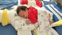 貝瑞加（Babyprints）嬰兒連體衣夏季寶寶短袖包屁衣紅色滿(mǎn)月服國風(fēng)三角爬服 福滿(mǎn)66 曬單實(shí)拍圖