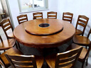 巴比松新中式實(shí)木餐桌椅組合家用圓桌帶轉盤(pán)10/12人帶電磁爐包廂大飯桌 1.8米+12椅帶電磁爐（顏色備注） 曬單實(shí)拍圖