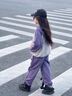 G.DUCKKIDS女童春秋裝套裝2024新款中大童女孩童裝兒童衛衣運動(dòng)服秋冬兩件套 字母R連帽套裝-紫色 140cm 曬單實(shí)拍圖