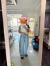 優(yōu)衣庫女裝/男女同款寬松廓形牛仔褲/彎刀鐮刀褲子高腰水洗產(chǎn)品479000 62 粉藍色 26 /160/66A 曬單實(shí)拍圖