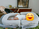 史威比（Sweeby）嬰兒床中床新生兒防吐奶斜坡枕便攜式可折疊寶寶哄睡床 安伯灰丨免抱起升降丨防壓防驚跳 曬單實(shí)拍圖