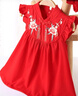 優(yōu)奇周歲女寶寶禮服夏季嬰兒夏裝衣服紅色旗袍連衣裙夏天抓周冠衣中式 曬單實(shí)拍圖