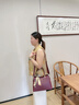 袋鼠卡拉真皮手提斜挎包時(shí)尚女士包包送媽媽母親禮物2025新款牛皮結婚包 酒紅（禮盒裝+手包卡包+絲巾） 大包（長(cháng)29-厚13-高21厘米） 曬單實(shí)拍圖