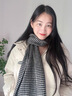 嬈蝶2025新款韓國(guó)格紋羊毛圍巾女冬季復(fù)古百搭千鳥(niǎo)格子防寒保暖圍脖 黑色 180*32cm 曬單實(shí)拍圖