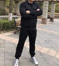 Walker Shop高端男士運動(dòng)套裝【甄選優(yōu)質(zhì)棉】春秋新款休閑外套夾克爸爸三件套 黑色三件套【款式一】專(zhuān)屬禮盒 L 均碼  【建議120-140斤】 曬單實(shí)拍圖