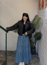 TOMMY JEANS25秋冬新款女裝美式潮流復古拉鏈翻領(lǐng)寬松短款棉服夾克外套 黑色BDS S （推薦：100-115斤） 曬單實(shí)拍圖