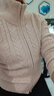 森馬（Semir）針織開(kāi)衫女修身正肩溫柔系2024冬季高領(lǐng)絞花衣服顯瘦109724106003 曬單實(shí)拍圖