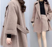 朦朧杏 300斤胖妹加肥加大碼女裝大衣大碼胖mm中長(cháng)款毛呢外套女韓版寬松 卡其【外套+半身裙】 4XL 【161-200斤】 曬單實(shí)拍圖